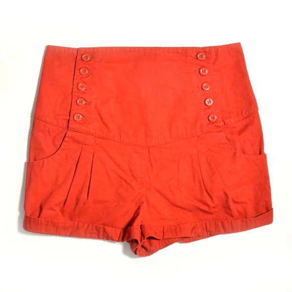 topshop red shorts